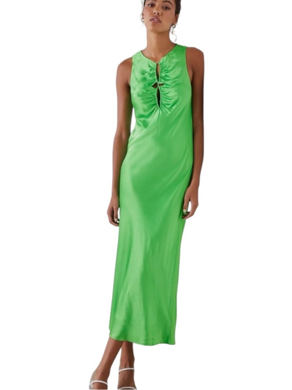 RAILS Fiona Vibrant Green Sleeveless Midi Sheath Dress Women's Size XS